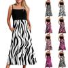 Women's Long Beach Casual Elegant Spaghetti Strap Maxi Dress Striped Low-key Flowing Bohemian Dress