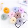 Scrunchies Fur Hair Ties Fuzzy Fur Band Rope Wristband Ring Ponytail Holder Accessories for Women Girls Multi-colored