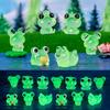 Cute Glow-in-the-dark Frog Figurine Decorative Accessories Resin Handicrafts Car Desktop Trinkets