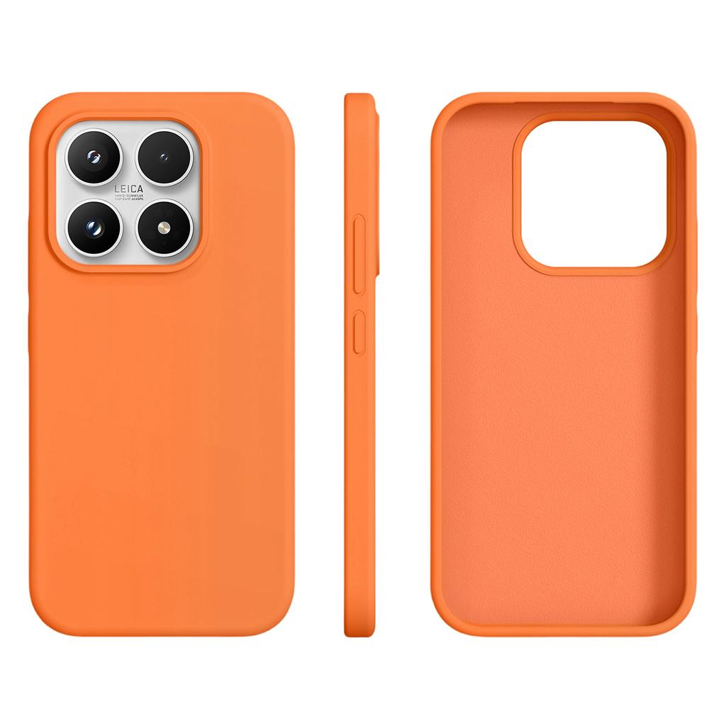 For Xiaomi 17 Case Ultra Thin Liquid Silicone + PC Phone Cover with Camera Touch Control Button