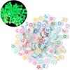 100/300/500/1000pcs Luminescent Acrylic 7mm Letter Beads A-Z Glow In the Dark with Loose Spacing Beads for DIY Necklace, Bracelet, and Jewelry Making