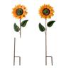 Кованое железо Подсолнух Втыкаемые Двор Вилла Газон Садоводство Ландшафт Декоративные колышки Винтажное украшение