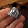 Sterling Carved Silver Rich Fish Ring Thai Silver  Lucky Fish Open Ring Woman