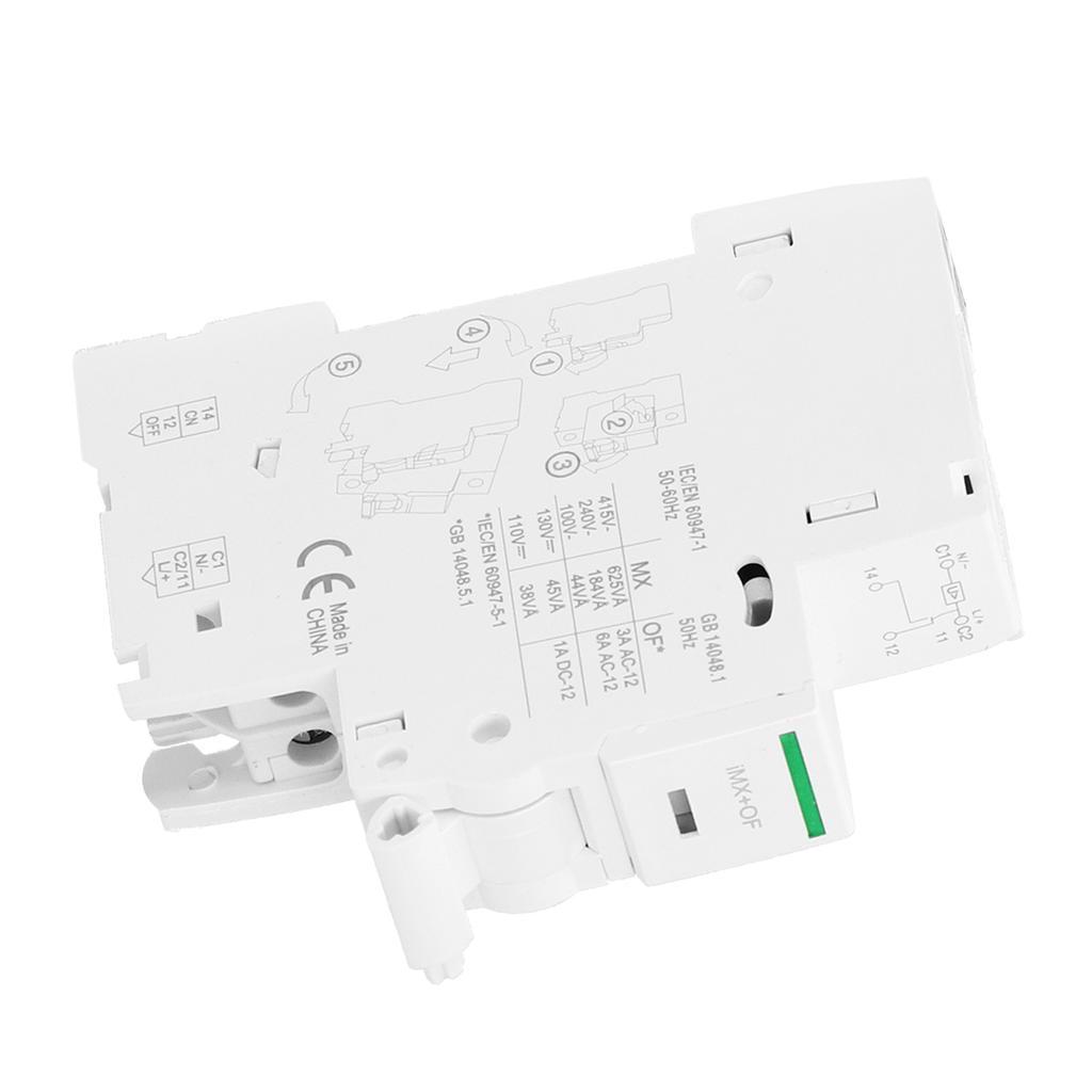 Вспомогательное устройство расцепителя шунтовой катушки Нейлон DIN-рейка Автоматический выключатель MX+OF DC110130V AC100415V