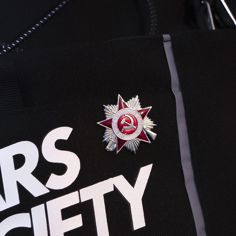 Золотая и серебряная старинная советская брошь-украшение в виде значка Героя Отечества первой и второй степени