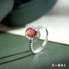 Серебряное кольцо 925 пробы с овальным драгоценным камнем, Регулируемое, Женское модное ювелирное изделие с кубическим цирконием