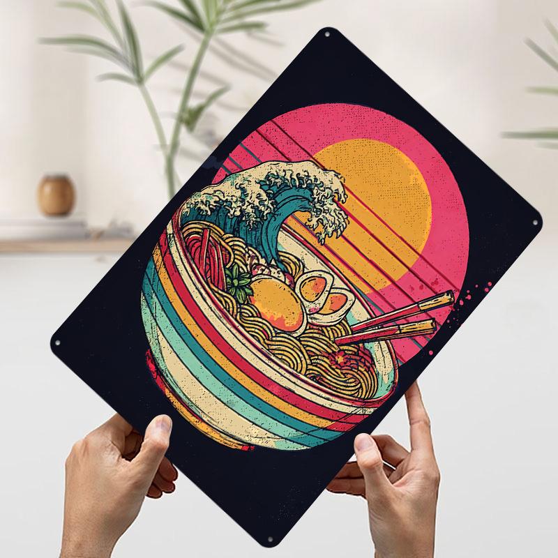 Retro Ramen Japanese Metal Poster Customized Wall Art Retro Vintage Tinplate Signs for Decoration At Home Decor Items Man Cave
