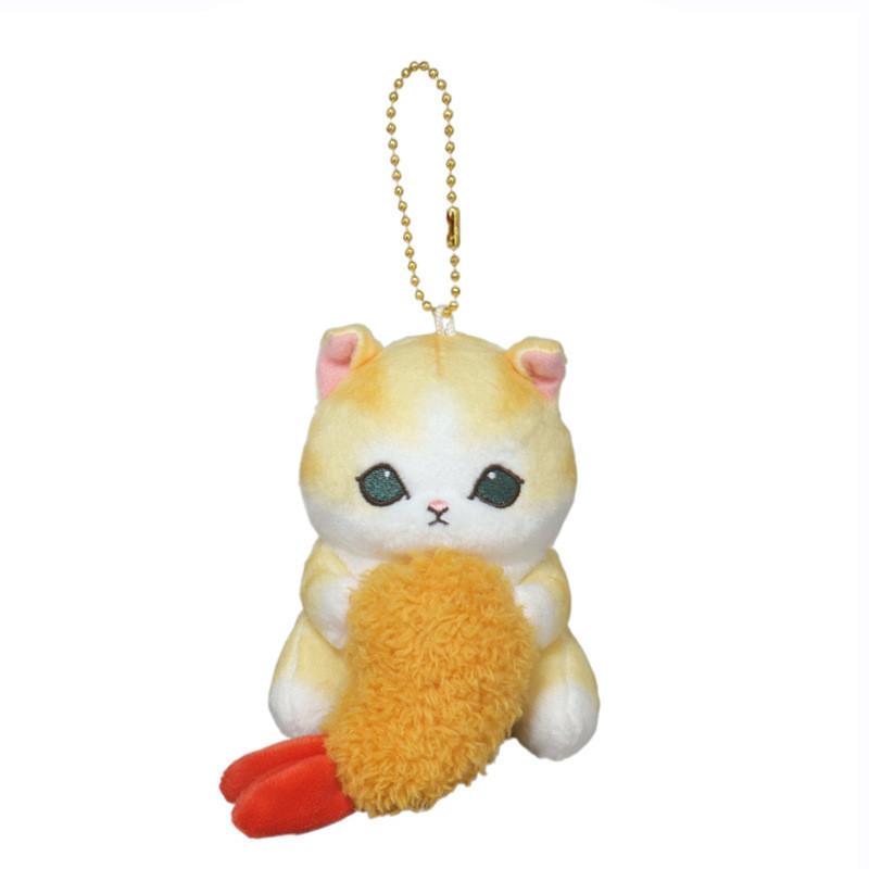 Adorable Cat Plush Keychain Cute Bunny Donut Shrimp Shark Hat Cat Plush Toy
