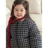 Girls Thick Plaid Winter Fall Set Baby Warm Cotton Coat Top Pants Toddler Kids Outfit