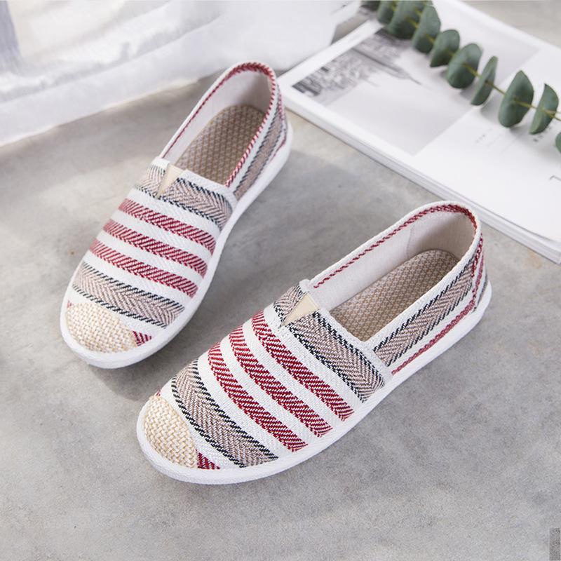 New Print Women Sneakers Slip On Light Mesh Summer Shoes Summer Breathable Flat Shoes Women's Single Shoes Flat Lazy Fisherman