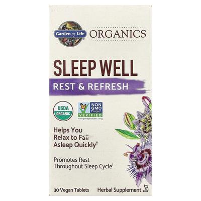 Garden of Life Organics Sleep Well Rest & Refresh Веганские Таблетки 30 Таблеток