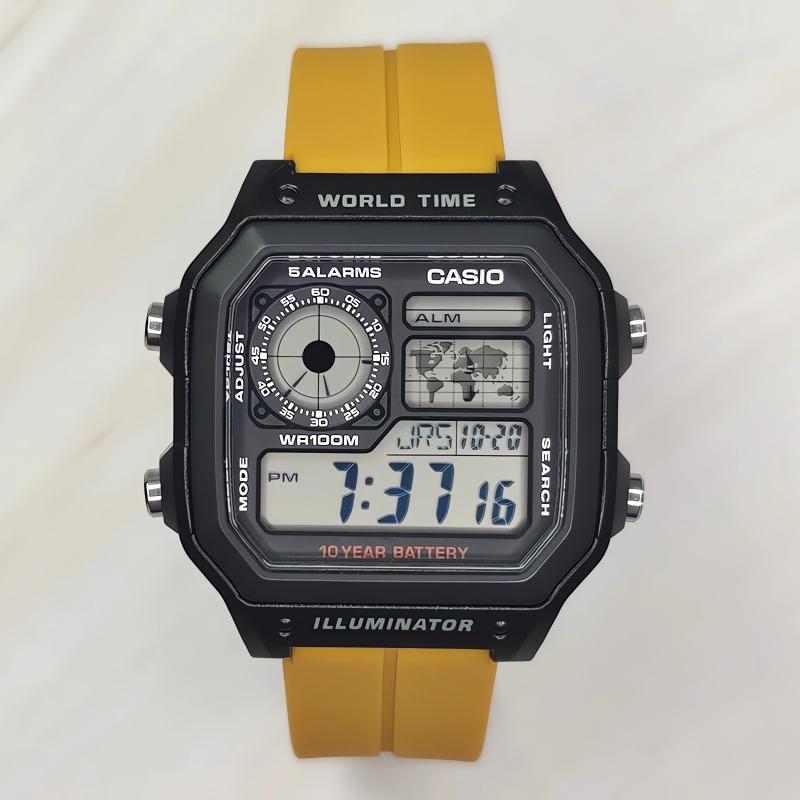 Casio Унисекс ПОДРОСТКОВЫЕ 44мм Черные Часы AE-1200WH-1A(Watch3--)