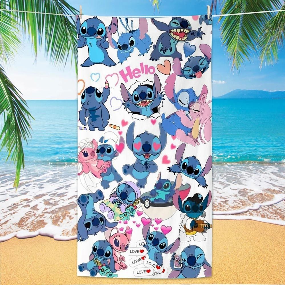 Western Anime Pattern Soft Thick Microfiber Large Towel For Children Beach Swimming