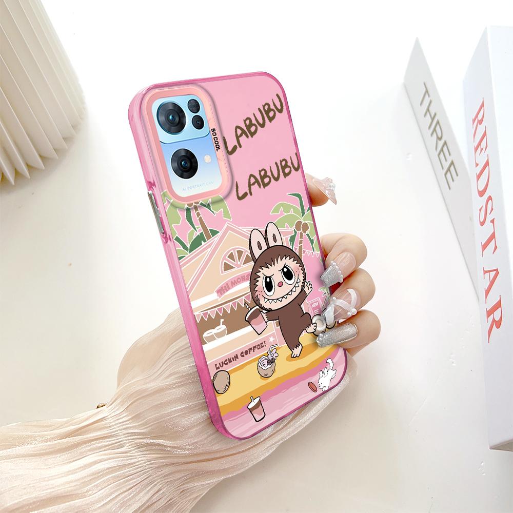 Окрашенный узор, цветной серебристый, двухсторонний, жесткий, противоударный чехол для телефона с защитой от падений для OnePlus OPPO Reno Realme