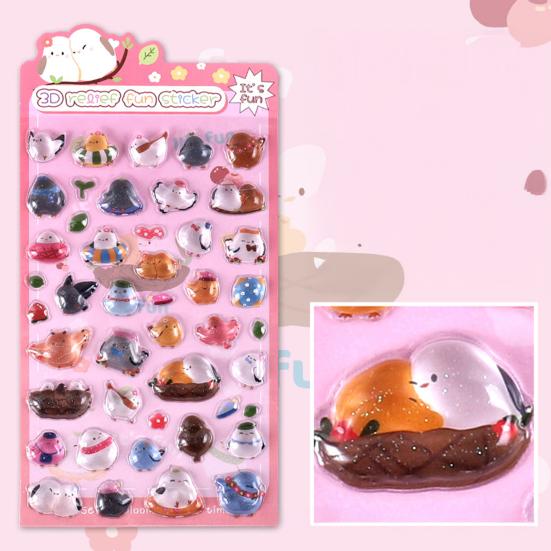 Объемные 3D наклейки Панда Зайчик с искусственными кристаллами для украшения телефона, милые мультяшные наклейки для детей, поделки своими руками