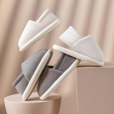 Съемные хлопковые тапочки женские новые зимние тапочки на танкетке, плюшевые теплые послеродовые туфли на платформе, нескользящие хлопковые туфли, зима