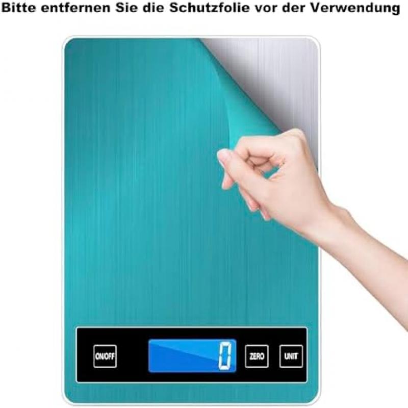 Digital Kitchen Scale 15kg Capacity with 1g Precision, Multi-Unit Conversion (g/kg/lb:oz/ml/fl'oz), TYPEC Rechargeable, Household Baking Food Scale
