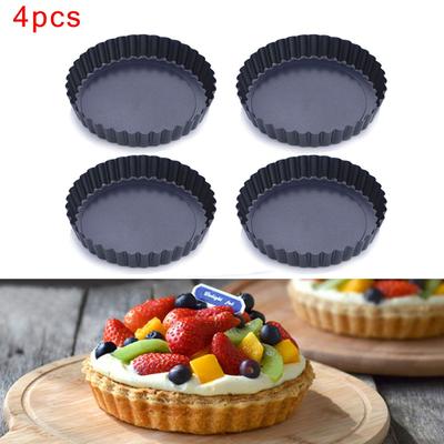 4 шт. антипригарная тарелка для пиццы, съемная основа, противень для торта, круглый противень для кухни