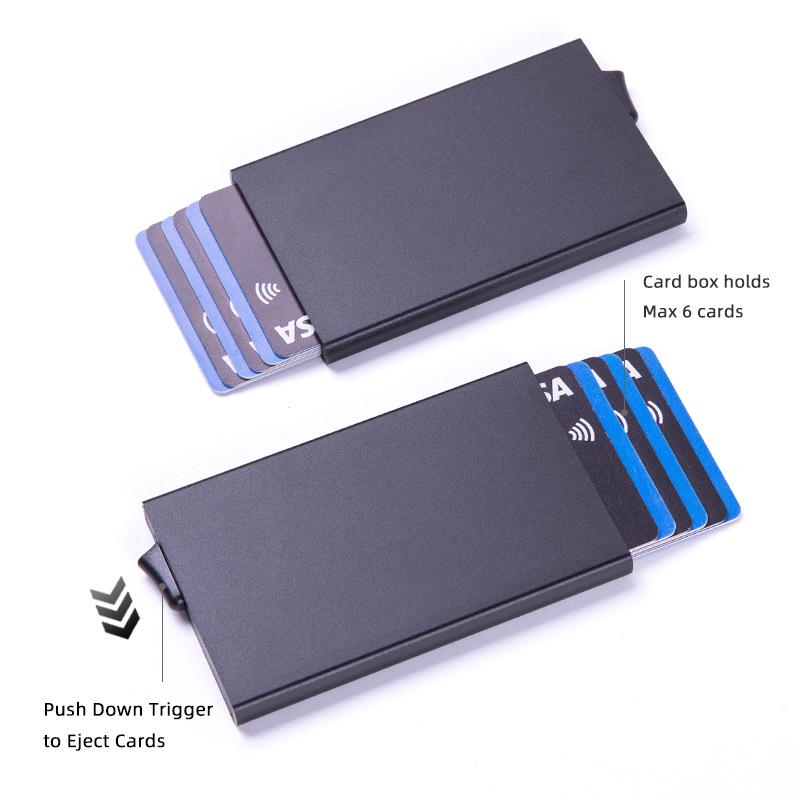 Anti-Theft RFID Aluminum Card Holder with Automatic Pop-Up Function
