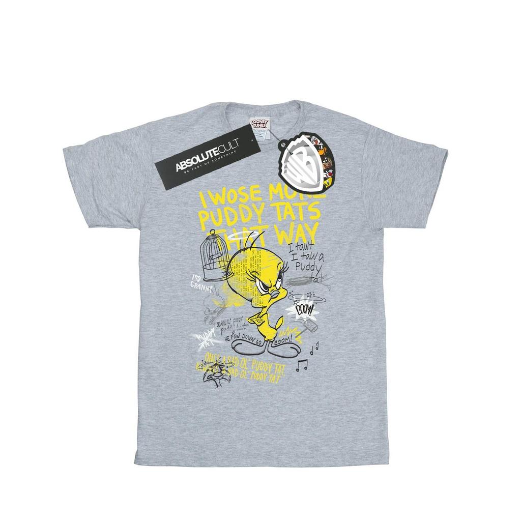 Looney Tunes Womens/Ladies Tweety Pie More Puddy Tats Cotton Boyfriend T-Shirt