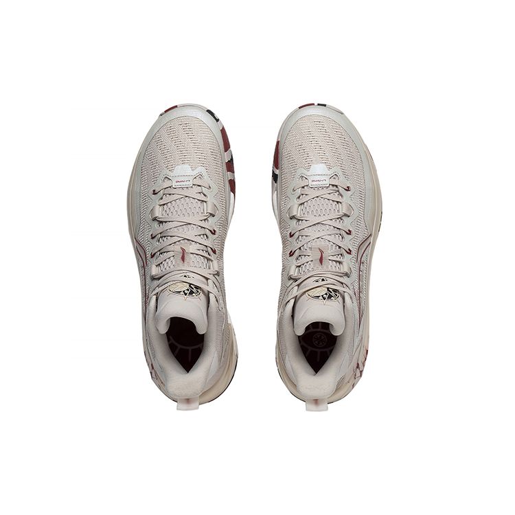 Баскетбольные кроссовки LiNing Blade 3 Anti-Slip Support Rebound Mid-Top, мужские кроссовки серо-красного цвета ABAS089-5