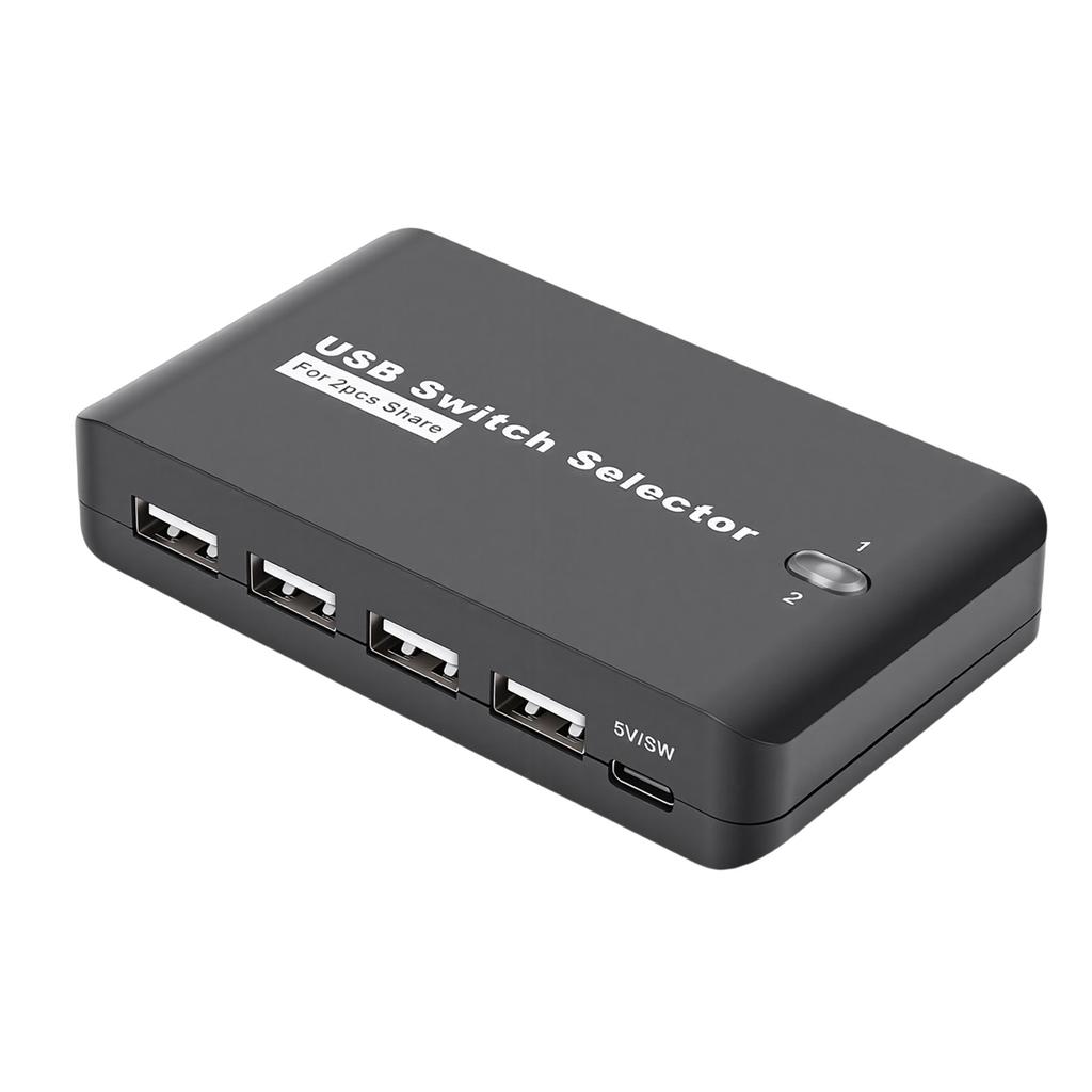 USB 2.0 Переключатель-селектор для 2 компьютеров, общий доступ к 4 устройствам, Plug and Play USB-переключатель-селектор для работы