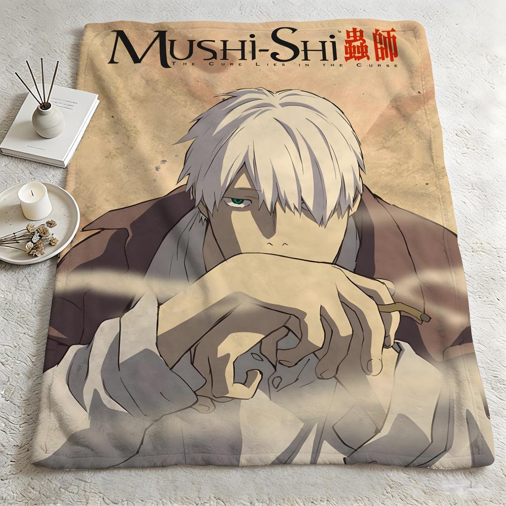 anime MMushishiI Throw Warm Soft Flannel Blanket Multiuse for Sofa Bed Camping Travel Nap