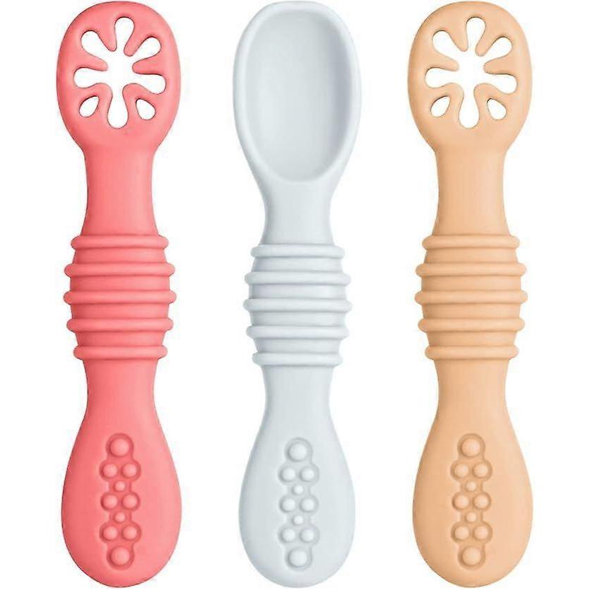 3 Pieces Silicone Teething Spoons for Kids and Babies, Expert Recommended for Weaning