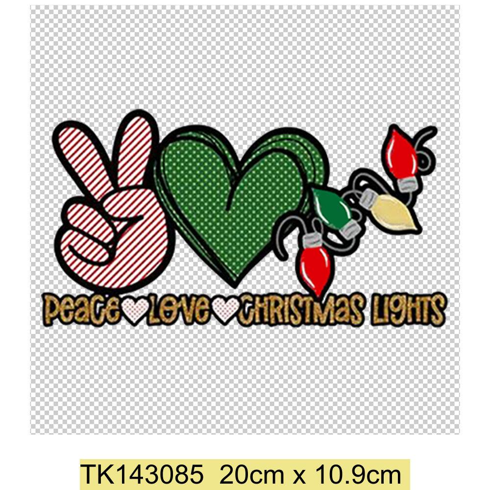Peace Love Christmas Термонаклейки Нашивки Стираемая Одежда Окружающая Юбка Термопередача Наволочка Домашний Декор Печатный Подарок
