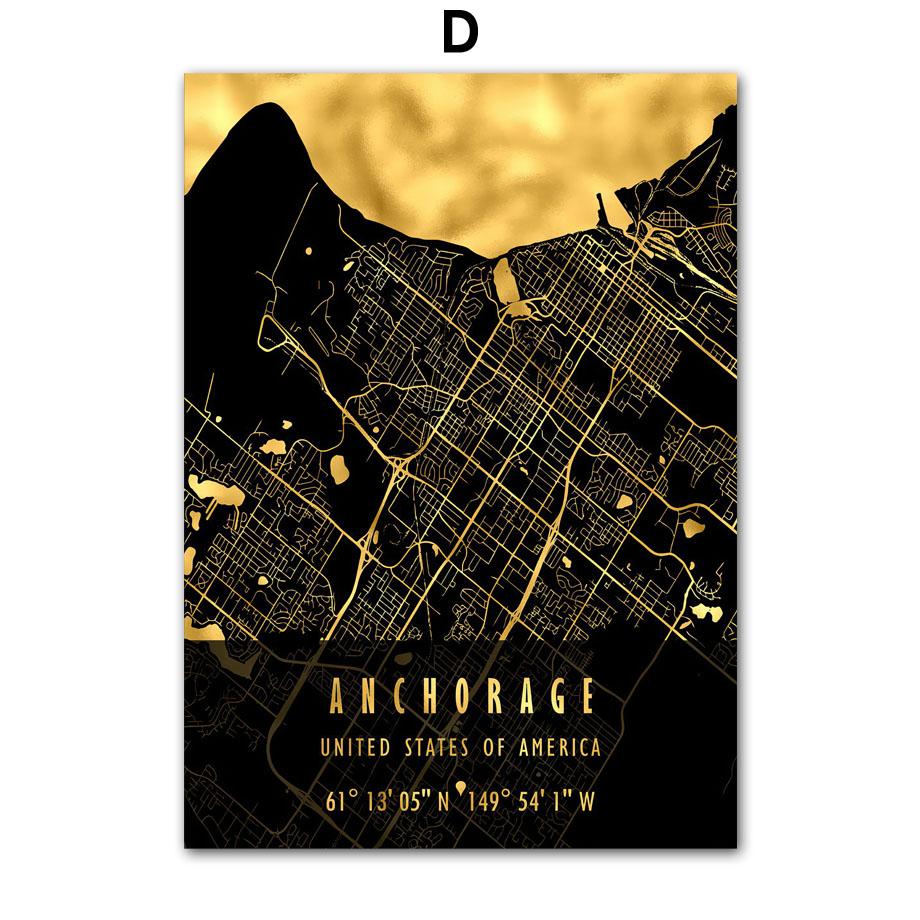 Лас-Вегас, Чикаго, США, Америка, карта города, декор для гостиной, постеры и принты, настенная живопись на холсте, настенные панно для домашнего клуба