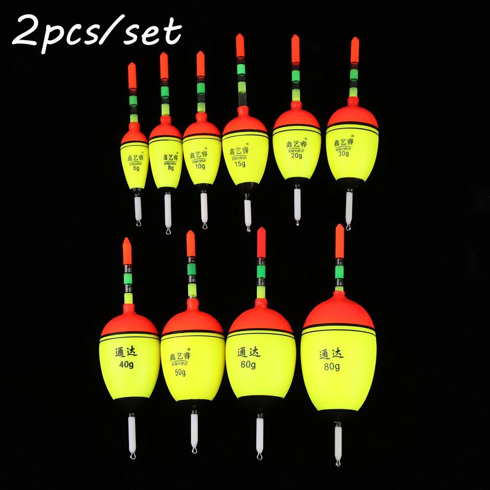2pcs New Bobber Plastic Fishing Night Float Eva Foam Light Stick Ball Boia