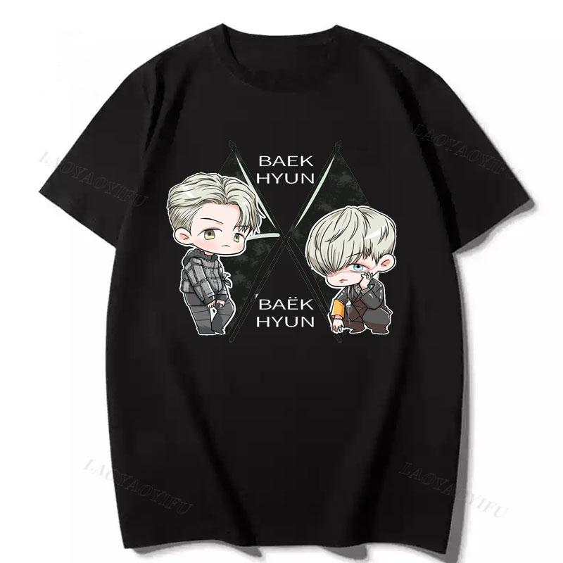 Kpop Novelty Trend Baekhyun Essential T-Shirt Korean Popular Clothes Graphic T-shirts for Women Short Sleeve Tee