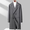 Autumn and Winter New Men's Korean Style Slim Double-breasted Handmade Double-sided Woolen Coat Mid-length Plus Size Men's Clothing