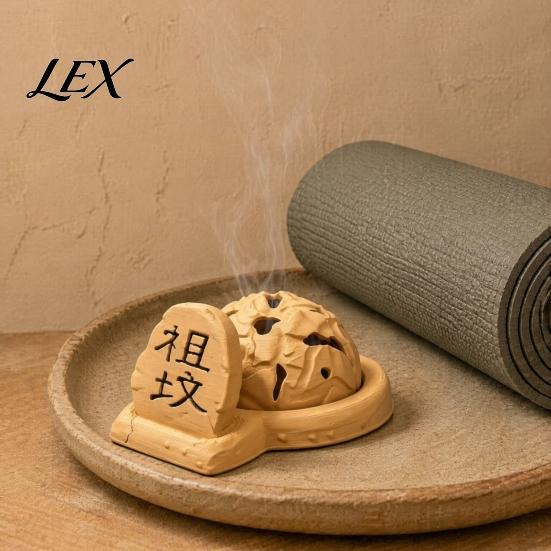 Creative Holiday Gift Tombstone Shaped Backflow Incense Burner, 3D Printed Cone Holder for Unique Birthday Gifts Meditation Yoga Stress Anxiety