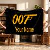 007 (1) Personalized Name Blanket Soft Cozy Gift for Sofa Bed Couch Home Decoration