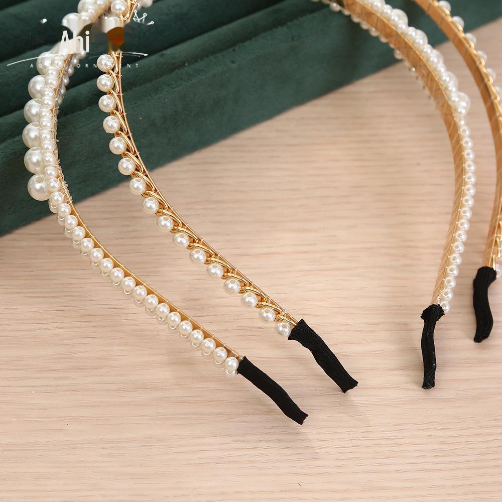 "Корейский стиль жемчужная свадебная повязка на голову - Модный аксессуар ручной работы"