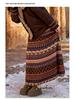 Женская флисовая юбка-фонарик в этническом стиле Fair Isle для осени/зимы