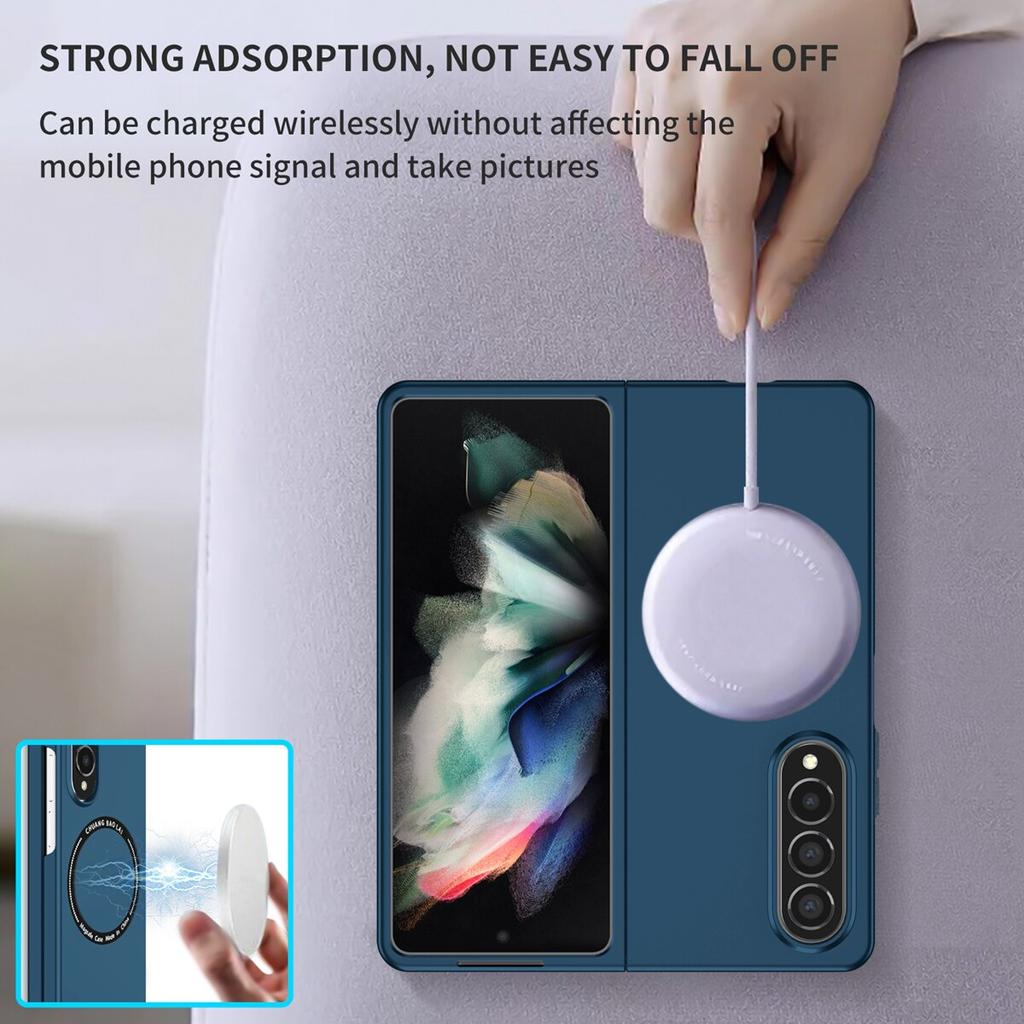 KEYSION Магнитный чехол с беспроводной зарядкой для Samsung Galaxy Z Fold 4 3 5G ПК противоударная задняя крышка телефона для Galaxy Z Fold 3 4 5G