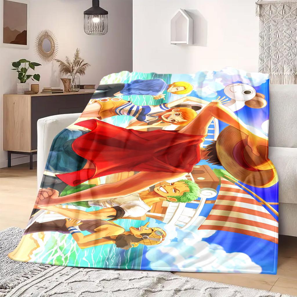 Luffy D Print Blanket Warm Comfortable Flannel Blanket Suitable for Bedrooms,Sofas, Beds,Chairs,Travel 49