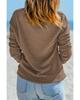 Azura Exchange Dark Brown Waffle Knit Drop Shoulder Long Sleeve Top