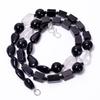 Natural Black Onyx Crystal Mix Shape Gemstone Smooth Beads Necklace 10-11 Mm 18" UB-8585