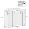 Small Walk-in Garden Greenhouse with Steel Frame, Large Roll-up Door and Windows, 200Lx76Wx168Hcm, White