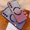 For Samsung Galaxy S25 Case Compatible with MagSafe Electroplated Gradient Glitter TPU Phone Cover