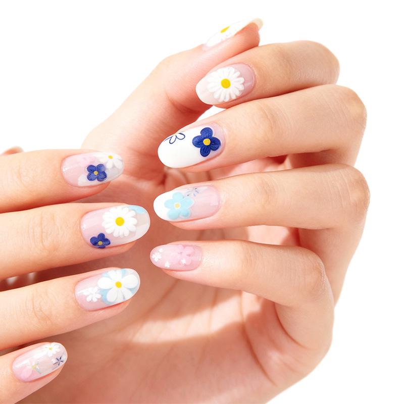 Daisy Energetic White Flower Nail Stickers: High-Value Manicure, Stylish and Chic.