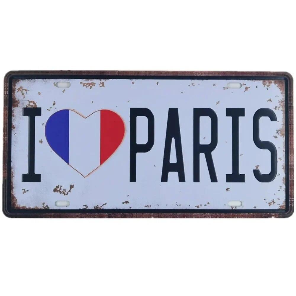 Metal Tin Sign Car License Plate Beer Beach USA Art Poster Shabby Plaque Iron Poster Pub Wall Sticker Decor