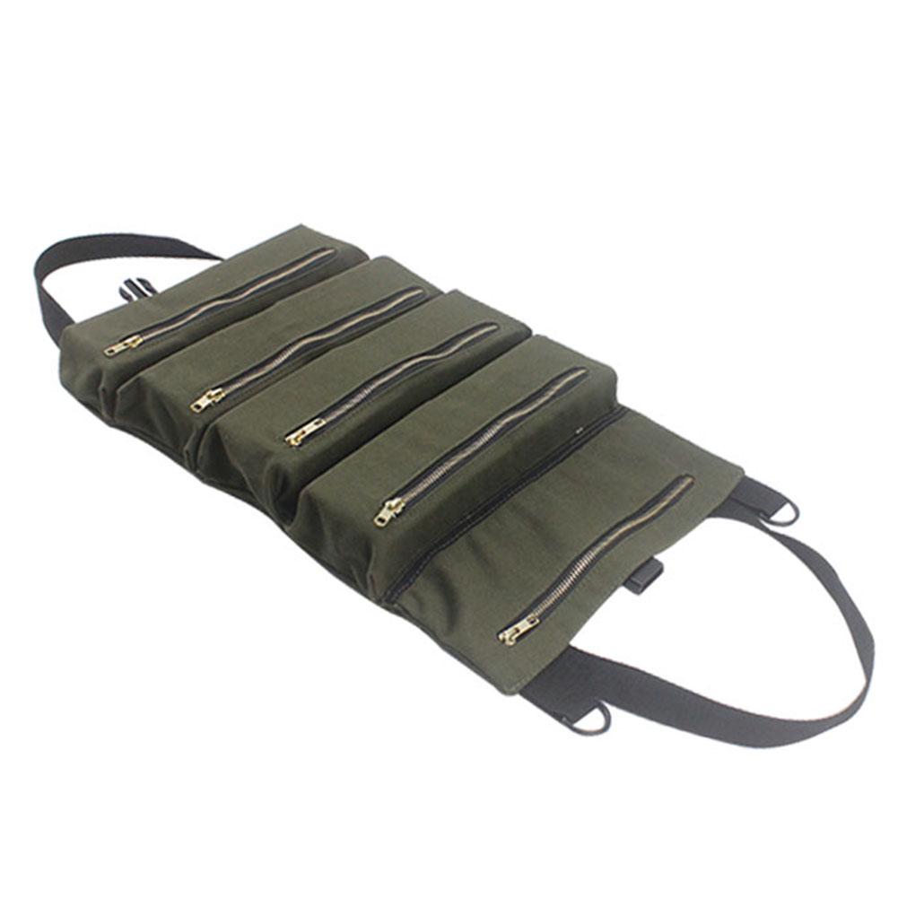 Портативный холщовый карман на молнии, рулон инструментов, гаечный ключ, отвертка, сумка для хранения, чехол