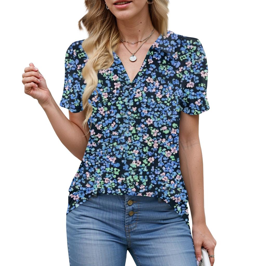 Женские рубашки, летние деловые повседневные рабочие топы с коротким рукавом, застегивающиеся на пуговицы, воротник, V-образный вырез, блузка, футболка