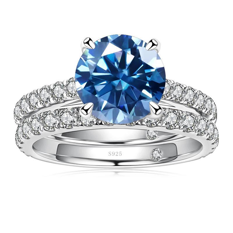 Bague Ringen Роскошное кольцо с муассанитом цвета D 3,0 карата, женские ювелирные изделия из стерлингового серебра 925 пробы с четырьмя когтями, свадебные комплекты для свадьбы