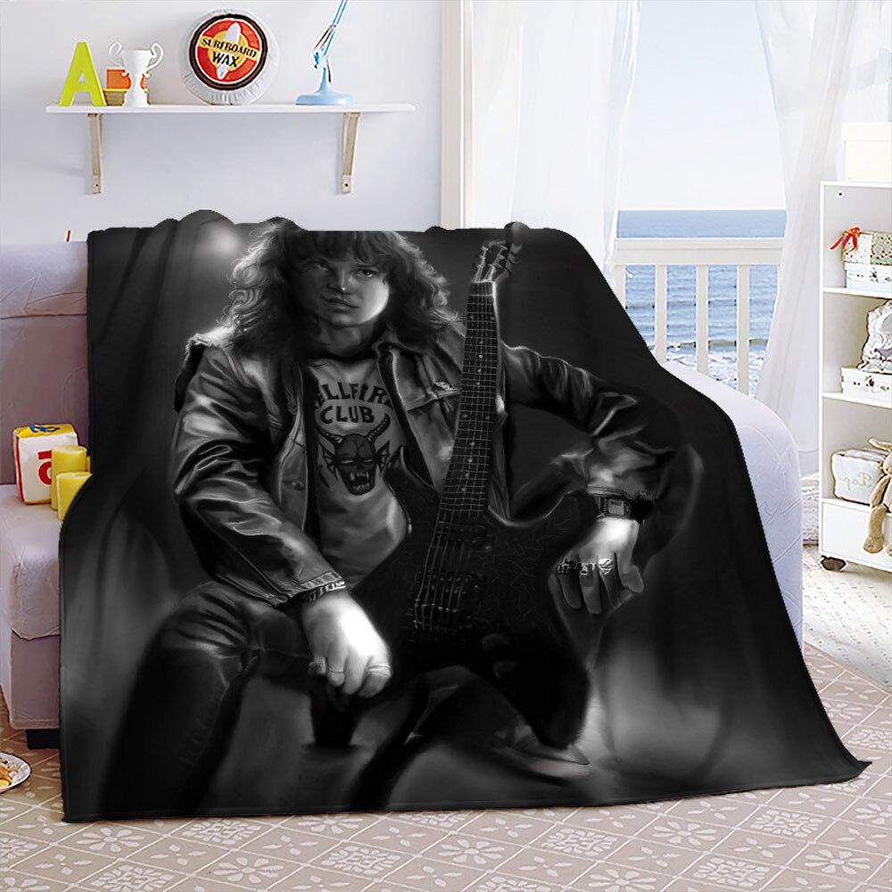 Портативные теплые пледы Eddie Munson Stranger Things для постельных принадлежностей для путешествий