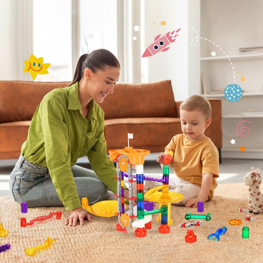Marble Run Set 153 PCS with Motorized Elevator Educational Gift for Kids